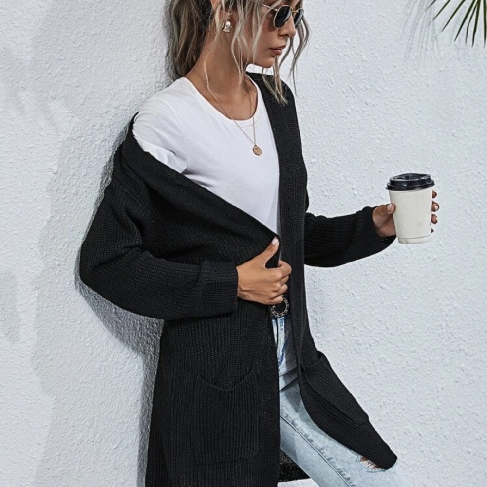 Drop Shoulder Pocket Front Cardigan - Picture 3 of 7